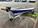 Vanguard Laser personal sail boat - no sail - on small trailer
