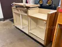 Lot of 6 wood cabinets - 2 tall/skinny, 4 short/wide
