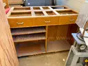 Lot of 6 wood cabinets - 2 tall/skinny, 4 short/wide