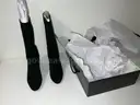 1 Pair Women&#x2019;s Boots RALPH LAUREN ARTIZAN-BO-DRS BLACK KIDSUEDE Size 8M BLOCK HEEL NEW