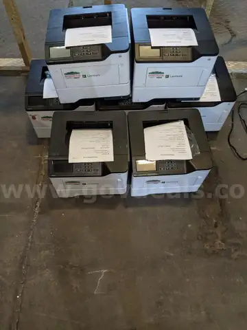 Lot of 7 Lexmark M3250 Monochrome Laser Printers &#x2013; Used, Tested Working All units power on and print successfully. Clean