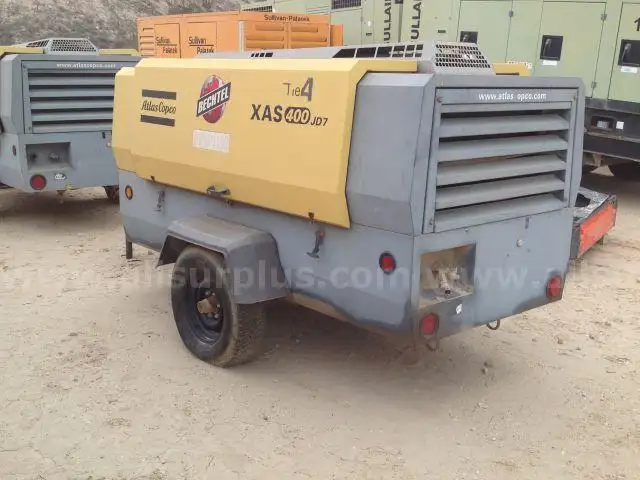 Air Compressor, Trailer Mounted, 80 & 115 HP, Sullair & Atlas Copco, Qty 3