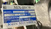 John Meunier EVG1-1.0 Industrial Mixer, 0.50 HP, 146 RPM, SS316, Polymer Unit - ITEM # 5022515-3