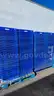 Lot of 400 Blue Plastic Self-Stackable Storage Totes