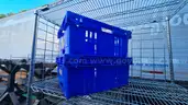 Lot of 400 Blue Plastic Self-Stackable Storage Totes