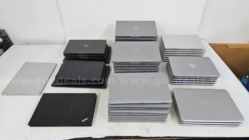 Lot of 55 Business Laptops – Dell, HP, Lenovo, Microsoft (Mixed Models & Specs)