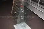 free standing display shelving glass