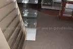 free standing display shelving glass