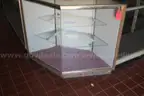 free standing display case glass