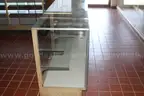 free standing display case glass