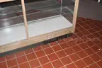 free standing display case glass