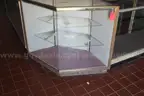 free standing display case glass