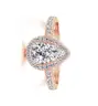 Impressive - Wedding Ring For Women Simple Style Blue Cubic Zirconia Rose Gold