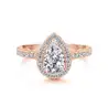 Impressive - Wedding Ring For Women Simple Style Blue Cubic Zirconia Rose Gold