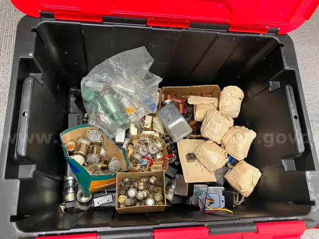 Bin Of Assorted Electrical Components