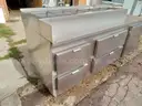 Custom made Prep table with refrigerated 4 door Chef base and refrigerator