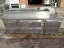 Custom made Prep table with refrigerated 4 door Chef base and refrigerator
