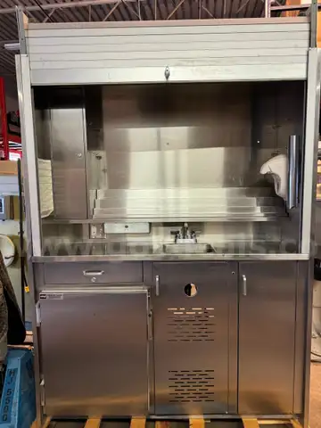 Stainless Steel Multi-Use Work Station w/ Refrigerator