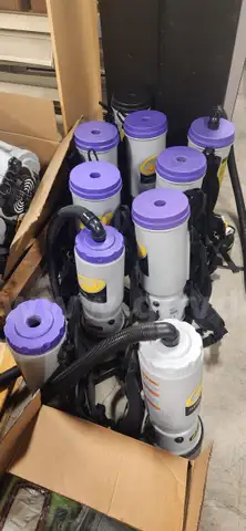 Lot of Commercial Backpack Vacuums & Accessories
