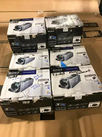 LOT OF 8 SONY HANDYCAM DCR-SX44 /RED W/BATT,CHARGER,CABLE'S