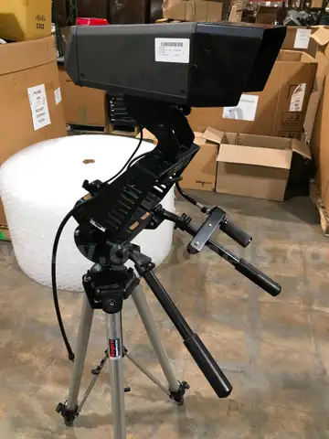 BOGEN MANFROTTO 3068 TRIPOD WITH ATTACHED PANASONIC VIEW FINDER!