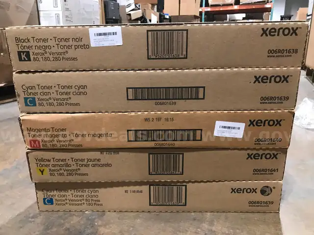 5x XEROX VERSANT (80-180-280 PRESS) 6R01638/6R01639/40/41-TONER