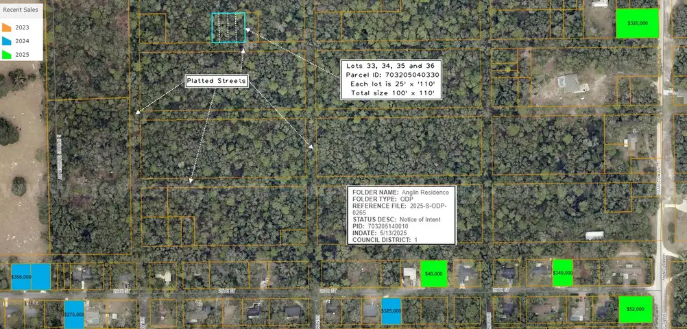 Four (4) lots in a growing subdivision near DeLand and Orange City, Florida.
