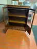 Glass cabinet shelving unit