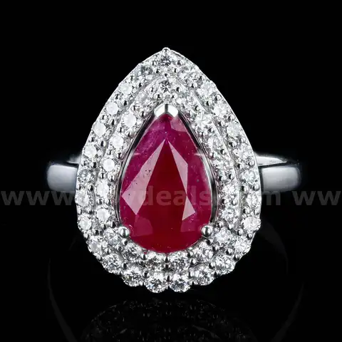 Platinum Ruby &#x26; Diamond Ring