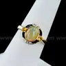 14k OPAL - SAPPIRE - DIAMOND RING