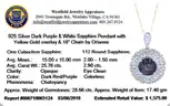 Dark Purple &#x26; White Sapphire Pendant