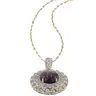 Dark Purple &#x26; White Sapphire Pendant