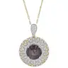 Dark Purple &#x26; White Sapphire Pendant
