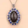 Opal, Kyanite, and White Diamond Necklace