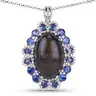Opal, Kyanite, and White Diamond Necklace