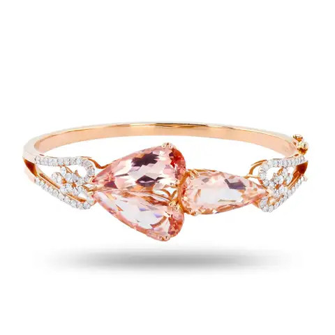 MORGANITE and DIAMOND BANGLE