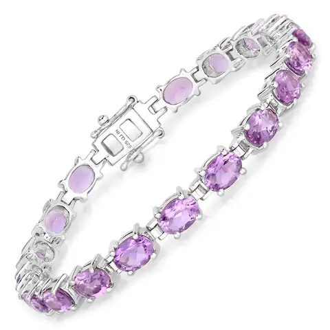 Amethyst and Sterling Silver Bracelet