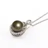 TAHITIAN PEARL and DIAMOND PENDANT