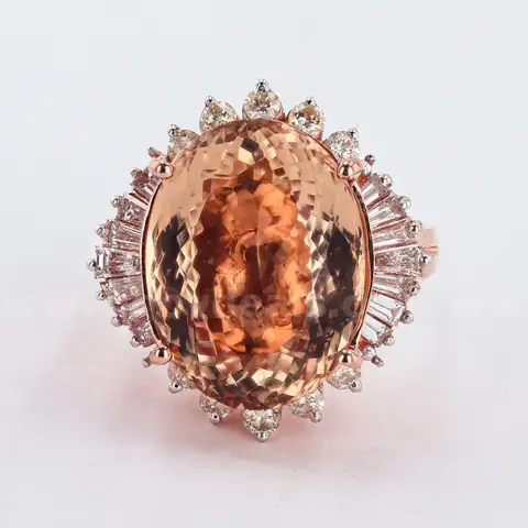 MORGANITE and DIAMOND RING