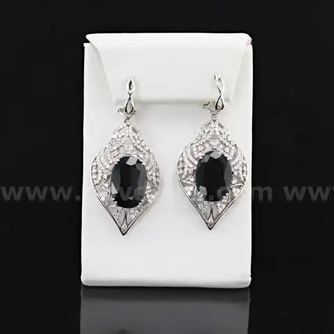 SAPPHIRE and DIAMOND EARRINGS