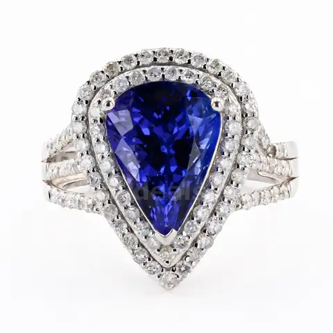 TANZANITE and DIAMOND RING