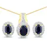 JEWELRY -BLACK BLUE SAPPHIRE and  WHITE TOPAZ SET