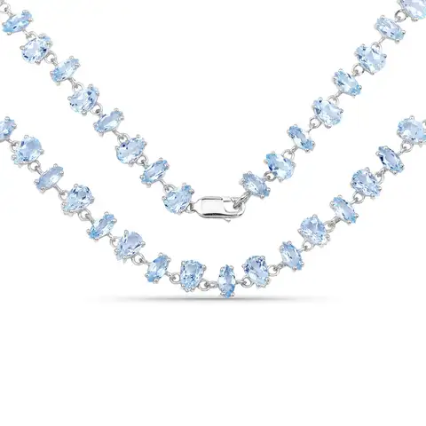 JEWELRY -CHRISTMAS SILVER SALE - Genuine Blue Topaz Necklace