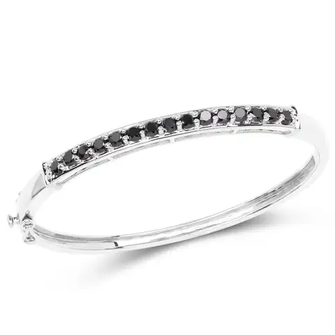 JEWELRY -CHRISTMAS SILVER SALE - BLACK DIAMOND BANGLE- FINAL HOURS