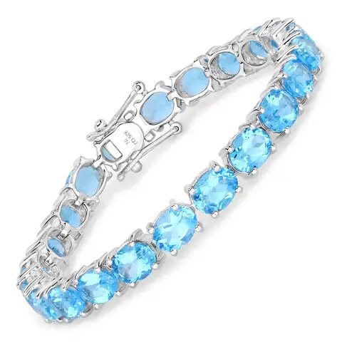 JEWELRY -CHRISTMAS SILVER SALE - Swiss Blue Topaz Silver Bracelet