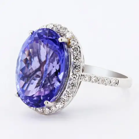 TANZANITE and DIAMOND RING