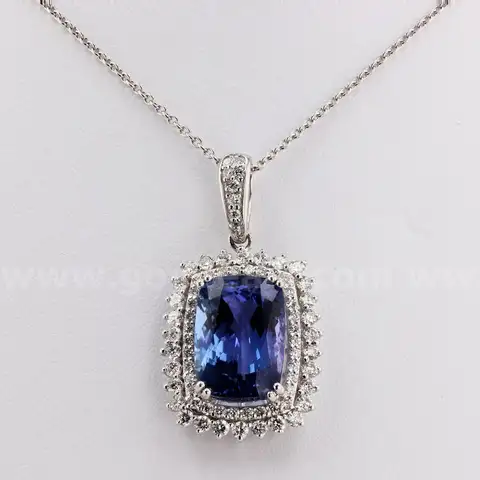 Platinum TANZANITE & DIAMOND Pendant