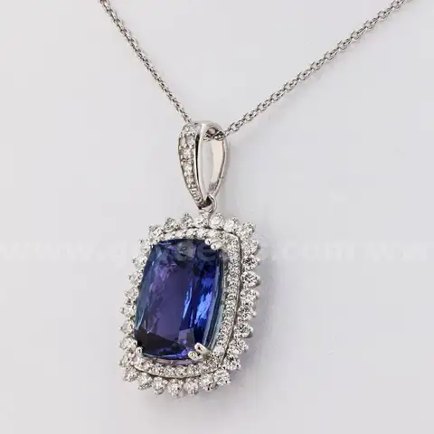 Platinum TANZANITE & DIAMOND Pendant