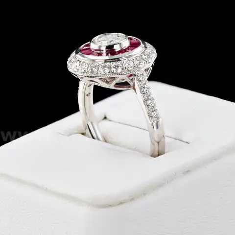 Platinum Ruby & Diamond Ring
