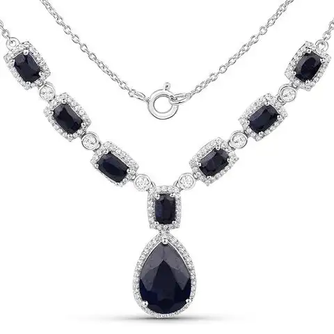Sapphire and White Topaz Necklace